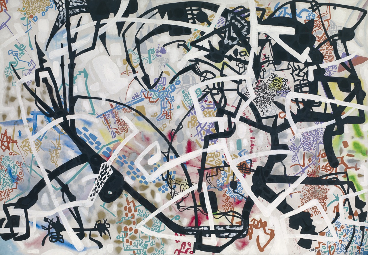 Montezuma, 100x140, akril, vászon, 1987. ZIMÁNYI László gyűjteménye